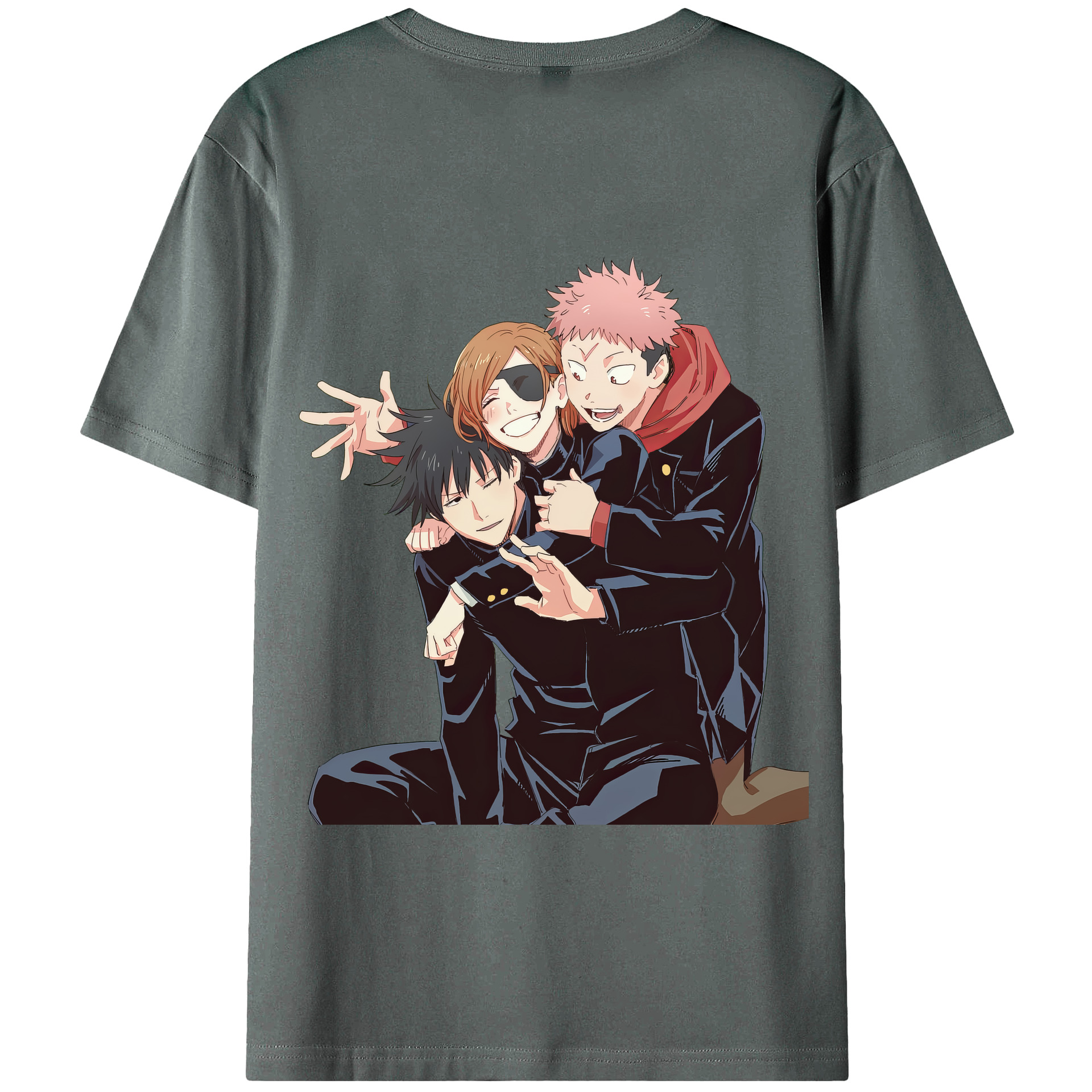 （画像用） 呪術廻戦 Jujutsu Kaisen 綿100％ メンズ半袖Tシャツ（バックプリント） 通気性